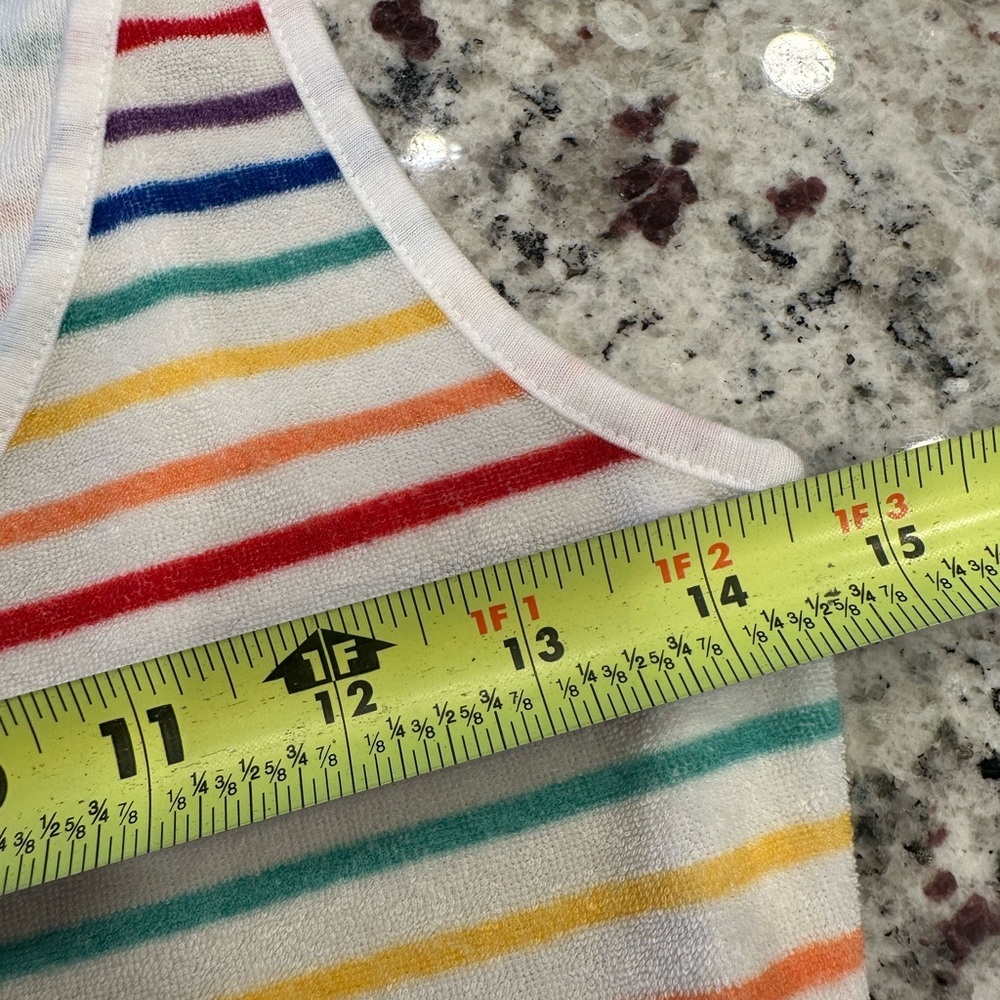 SO White Multicolor Striped Ribbed Crop Tank - Picture 2 of 7